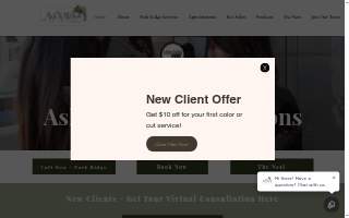 Ash & Willow Eco Salon and Beauty Apothecary website