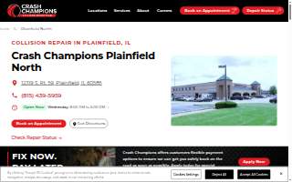 Crash Champions Collision Repair Plainfield North website