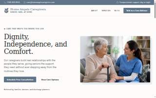 Home Angels Caregivers website