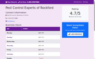 Pest Control Experts of Rockford website