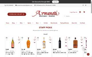 Armanetti Wine and Liquor website