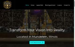 Award Winning Tattoo Society website