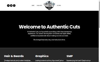 Authentic Cuts Barbershop website