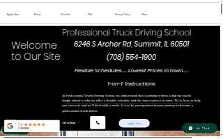 Professional Truck Driving School المحترف website