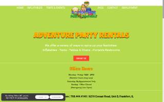 Adventure Party Rentals of Tinley Park website
