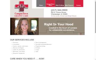 Campus Town Urgent Care website
