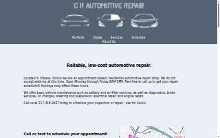 CR Automotive Repair website