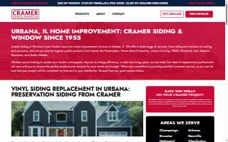 Cramer Siding & Window of Urbana website