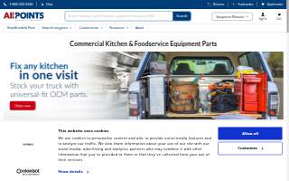 AllPoints Foodservice Parts & Supplies website