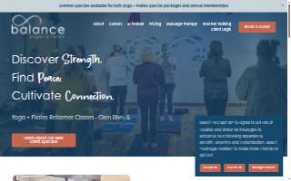 Balance Yoga + Pilates website