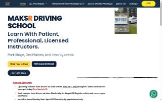 MAKSR Driving School Inc. of Villa Park website