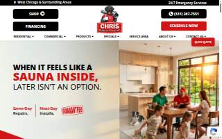 Chris Heating & Cooling of West Chicago website