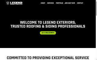 Legend Exteriors & Construction website