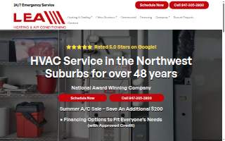Lea Heating & Air Conditioning website