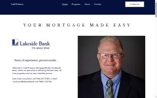 Todd Probasco Lakeside Bank Mortgage Broker website