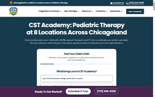 CST Academy - Pediatric Therapy & Autism Care website
