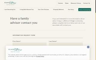 Belmont Village Senior Living Glenview of Winnetka website