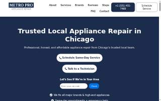 Metro Pro Appliance Repair website