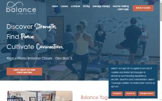 Balance Yoga + Pilates website