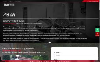 B & W Heating & Cooling website