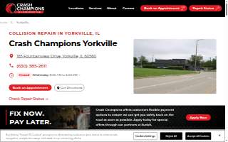 Crash Champions Collision Repair Yorkville website