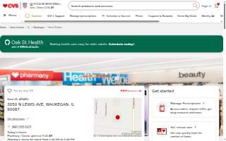 CVS Pharmacy of Zion website