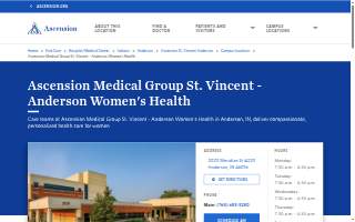Ascension Medical Group St. Vincent - Anderson Women's Health website