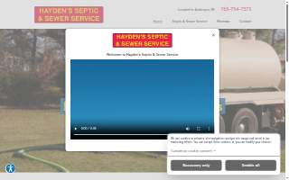 Hayden's Septic & Sewer Service website