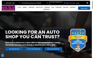 Nick's Auto Service website
