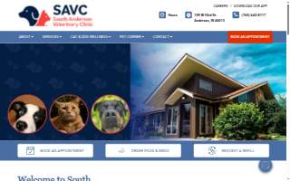 South Anderson Veterinary Clinic website