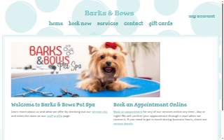Barks & Bows Pet Spa website
