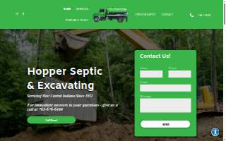 Hopper Septic & Excavating of Avon website