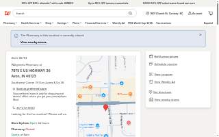 Walgreens Pharmacy of Avon website