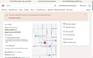 Walgreens Pharmacy of Beech Grove website