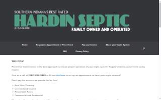 Hardin's Septic Cleaning website