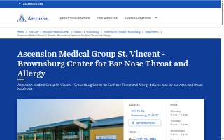 Ascension Medical Group St. Vincent - Brownsburg Center for Ear Nose Throat and Allergy website