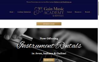 Gain Music Academy website