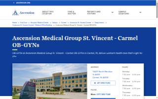 Ascension Medical Group St. Vincent - Carmel OB-GYNs website