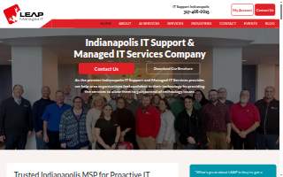 LEAP Managed IT Services Carmel Fishers website