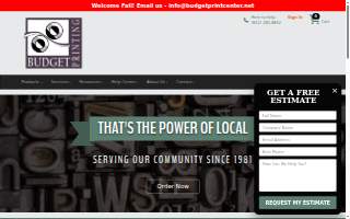 Budget Print Center website
