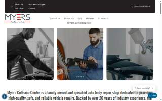 Myers Collision Center website