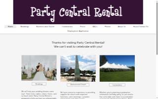 Party Central Rental of Clarksville website