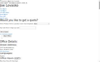 Joe Lovasko - State Farm Insurance Agent website