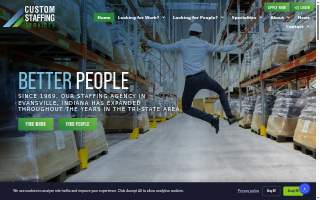 Custom Staffing Services of Evansville website