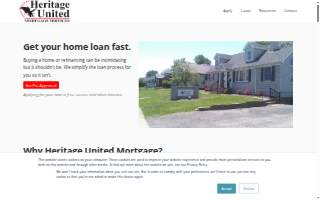 Heritage United Mortgage Services website