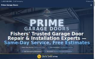 Prime Garage Doors of Fishers website