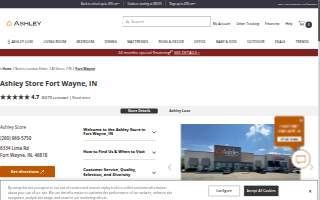 Ashley Store of Fort Wayne website