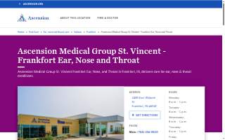 Ascension Medical Group St. Vincent - Frankfort Ear, Nose and Throat website