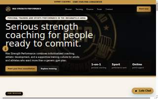 Max Strength Performance website