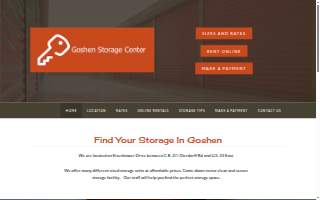 Goshen Storage Center website